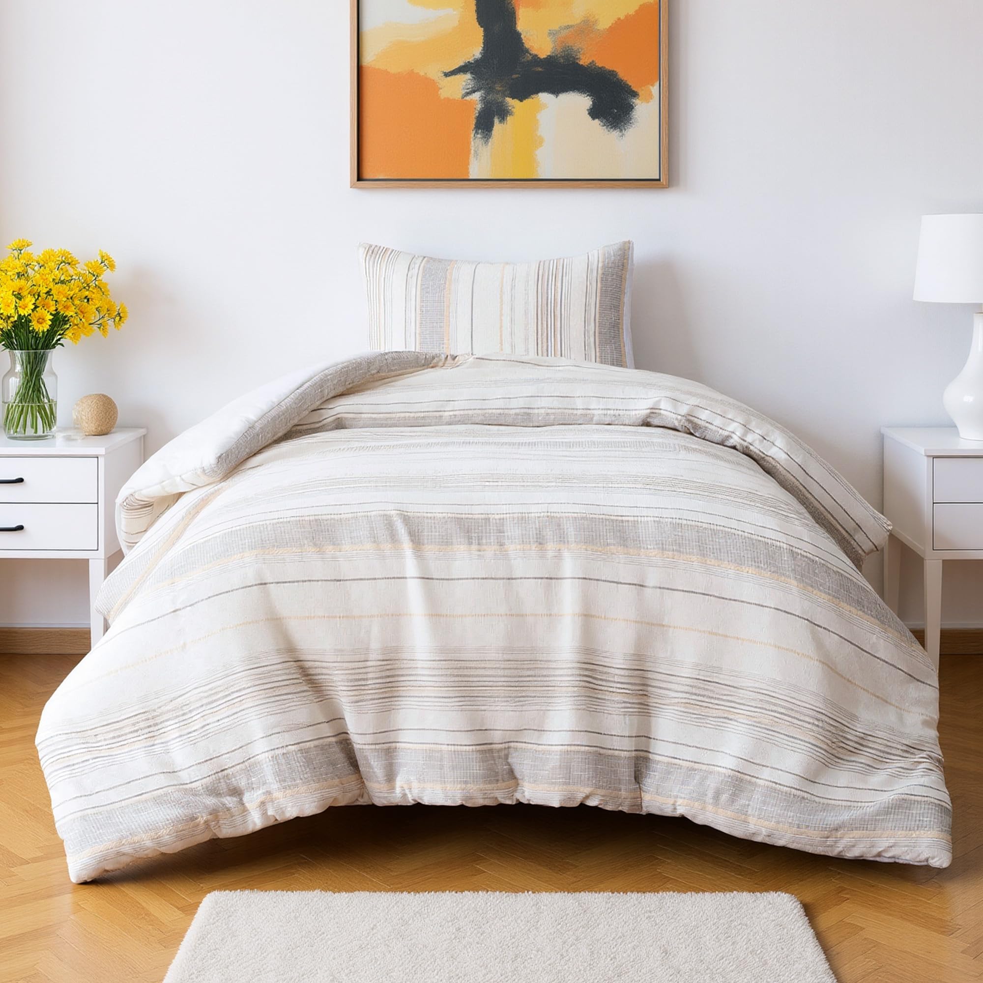 Beige Striped Twin-01