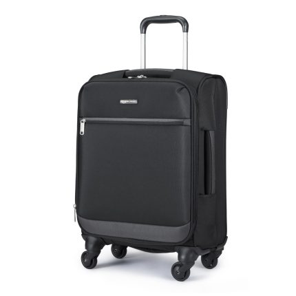Luggage, 18" Medium Carry-On Softside Suitcase With Wheels, With Four 360-Degree Multi-directional Spinner Wheels, Expandable Space, ZipperedPocket and Straps, Telescopic Handle, Black